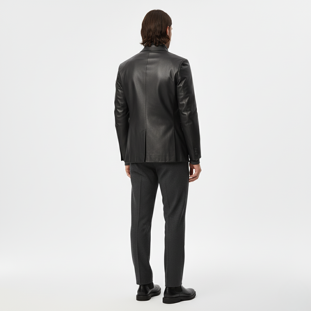 Men's Faux-Leather Blazer